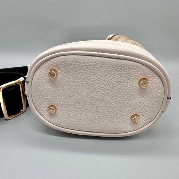 Coach Dempsey Mini Bucket Bag Crossbody Purse Signature Canvas Light Khaki Chalk - Picture 7 of 16